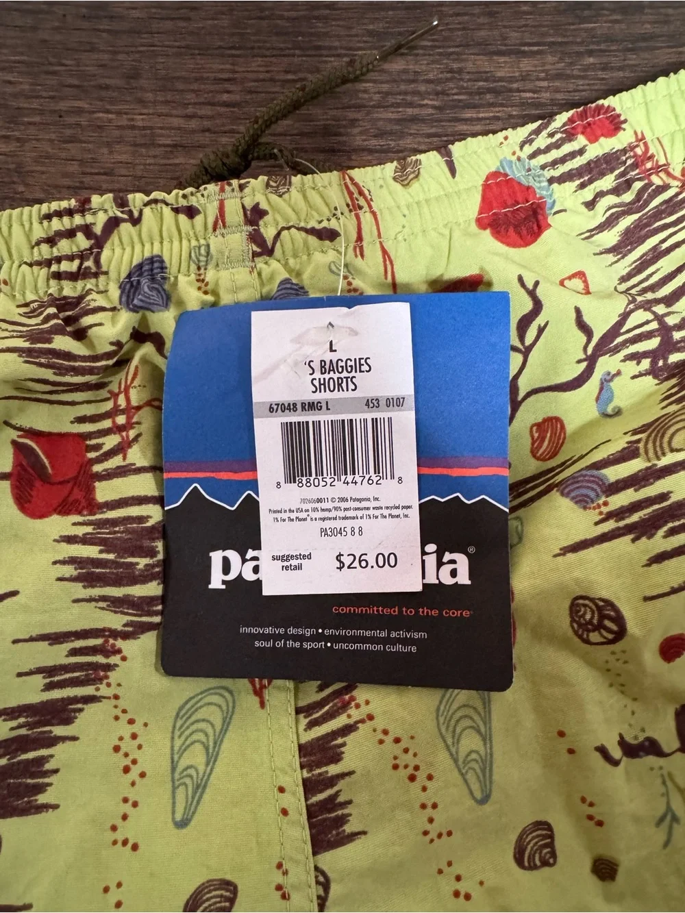 Patagonia Kids Lime Green Patterned Swim Trunks